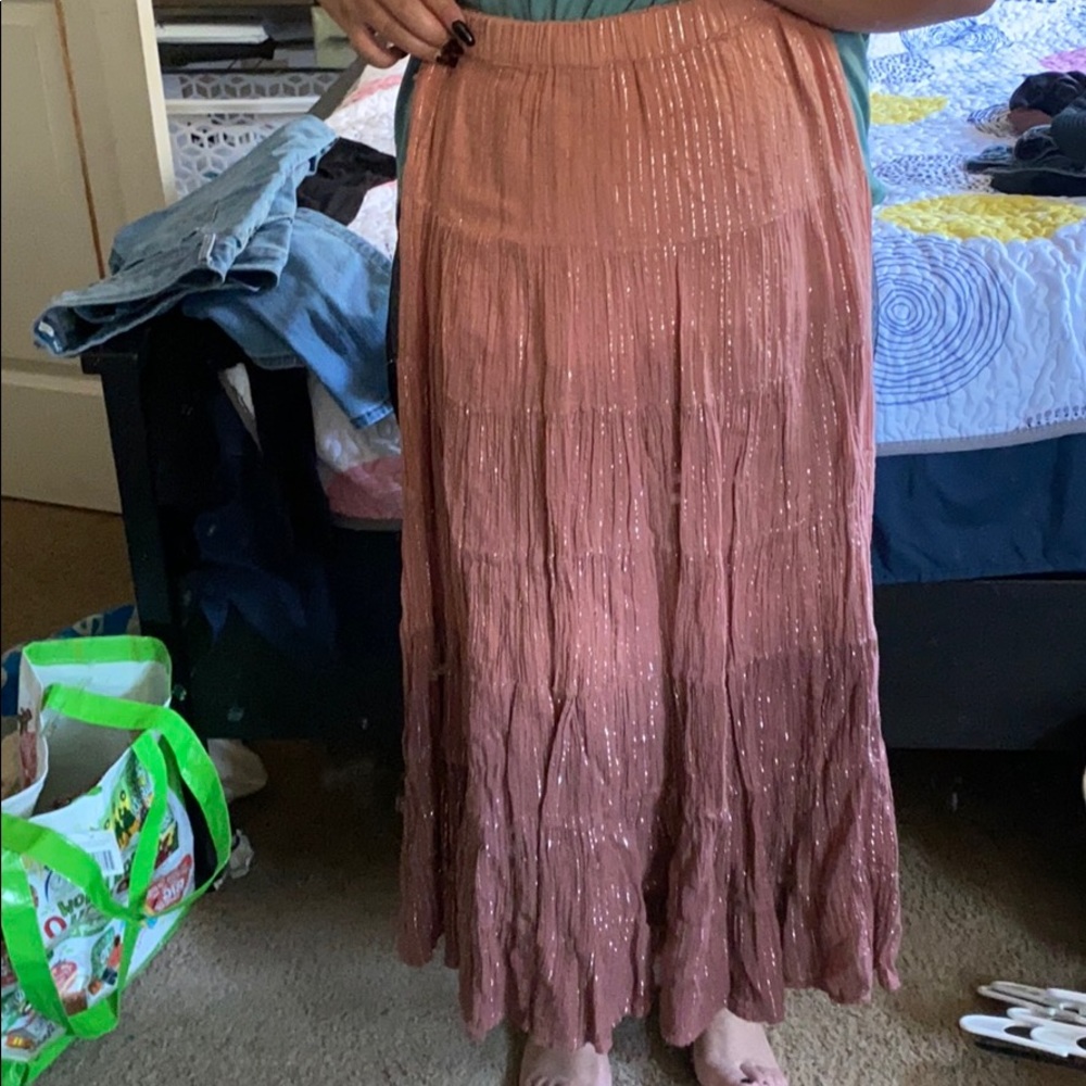Dark pink ombré long skirt
